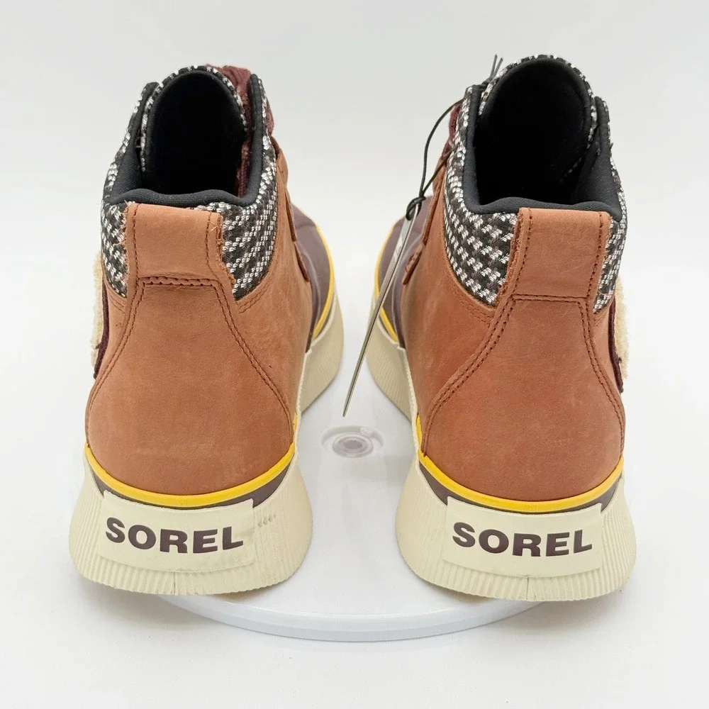Sorel Out N About Classic Boots 7.5 Womens Rustic Brown / Plaid Waterproof NEW